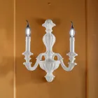 Houten wandlamp, verkrijgbaar met 1 of 2 lampen. Gemaakt in Italië - Milaan. Viadurini