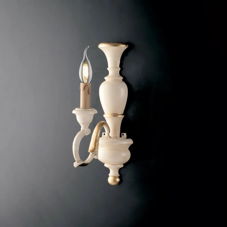 Houten wandlampen, gemaakt in Italië, voor interieurdecoratie - Florence Viadurini