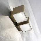 Wandlamp in messing en gips Made in Italy - Cubetto Aldo Bernardi Viadurini