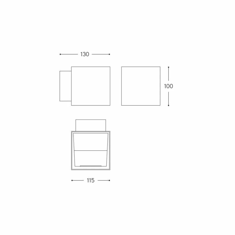 Wandlamp in messing en gips Made in Italy - Cubetto Aldo Bernardi Viadurini