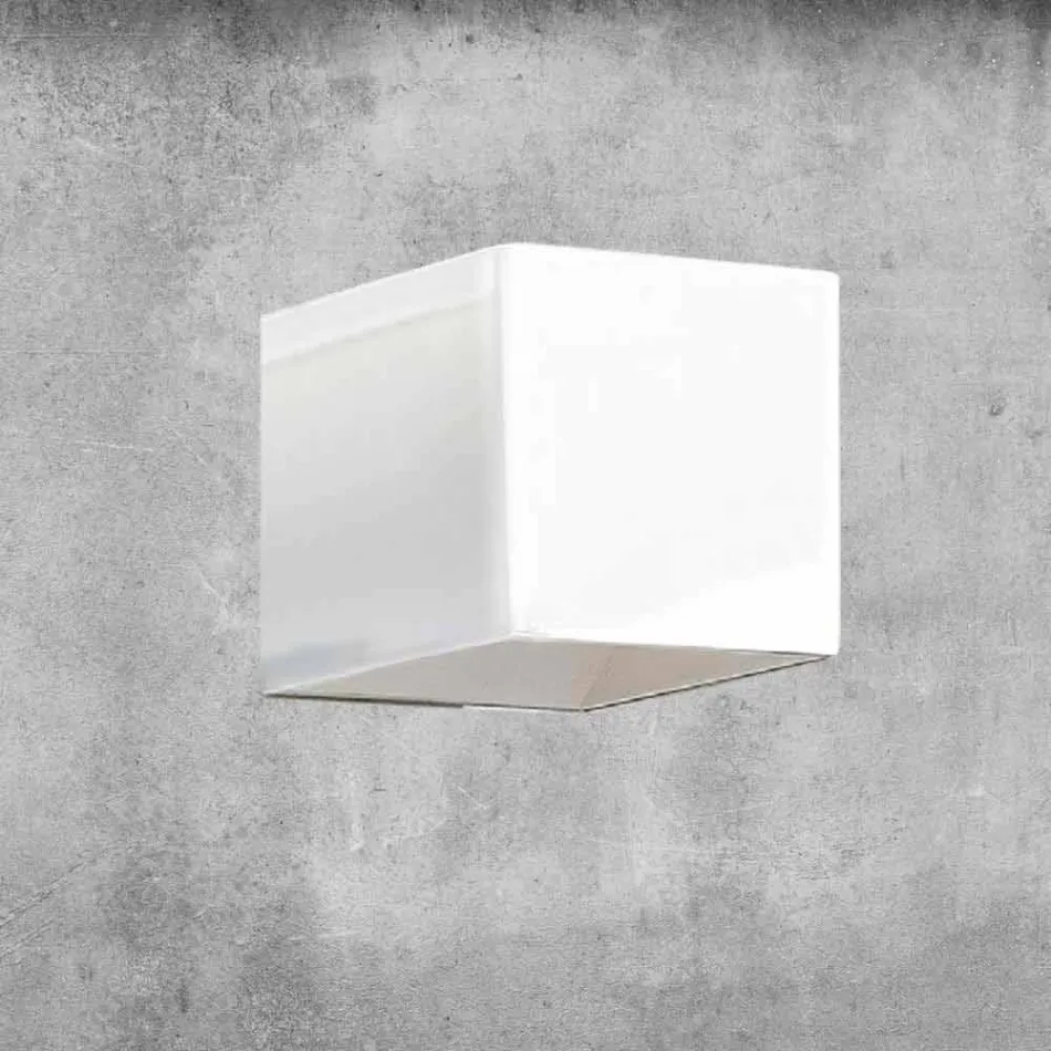 Wandlamp in messing en gips Made in Italy - Cubetto Aldo Bernardi Viadurini