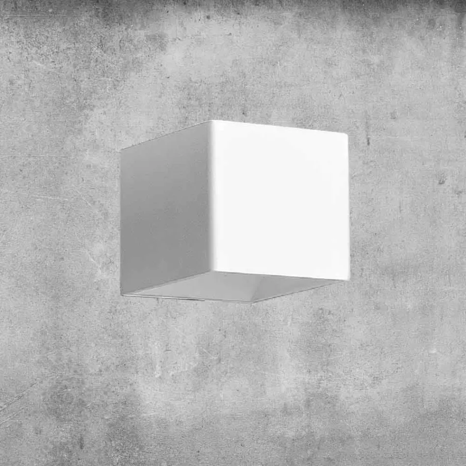 Wandlamp in messing en gips Made in Italy - Cubetto Aldo Bernardi Viadurini