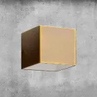 Wandlamp in messing en gips Made in Italy - Cubetto Aldo Bernardi Viadurini