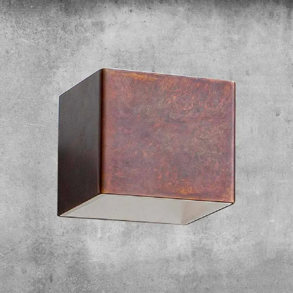 Wandlamp in messing en gips Made in Italy - Cubetto Aldo Bernardi Viadurini