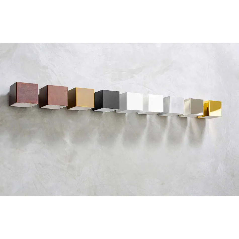 Wandlamp in messing en gips Made in Italy - Cubetto Aldo Bernardi Viadurini