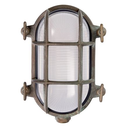 Vintage messing wandlamp met opaal/helder glas - Zeemeermin Viadurini