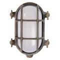 Vintage messing wandlamp met opaal/helder glas - Zeemeermin