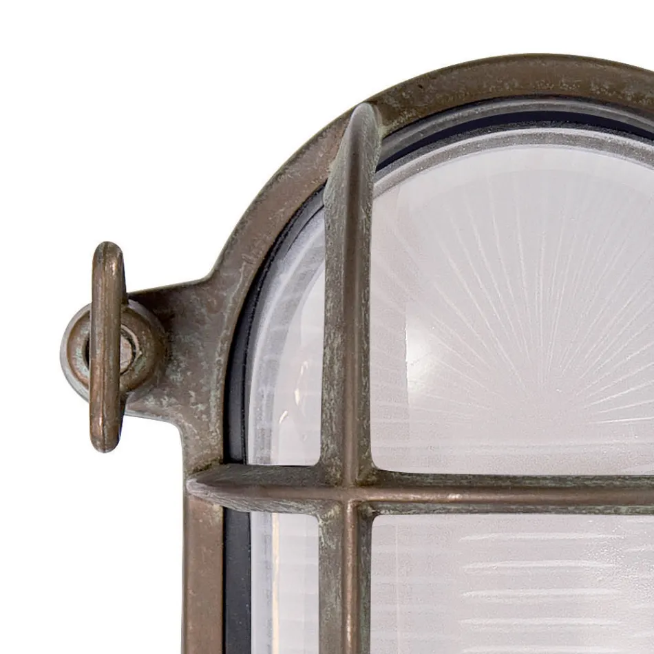 Vintage messing wandlamp met opaal/helder glas - Zeemeermin Viadurini
