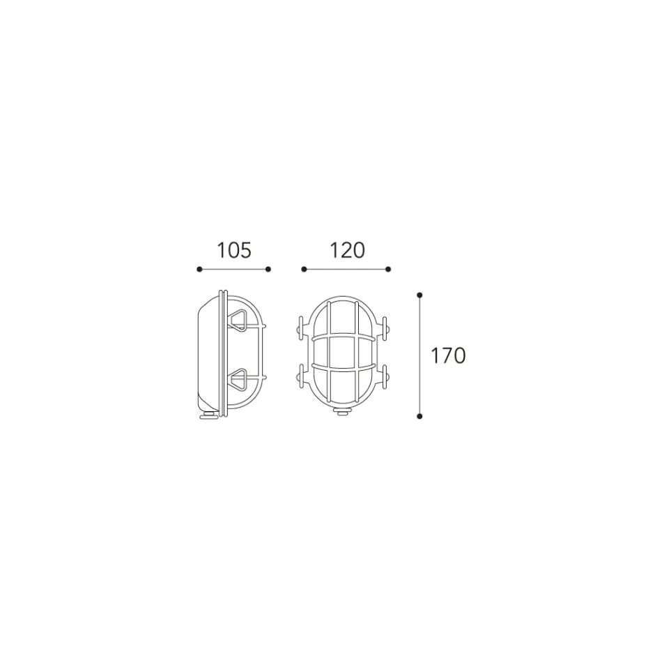 Vintage messing wandlamp met opaal/helder glas - Zeemeermin Viadurini