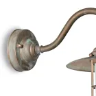 Vintage messing buitenwandlamp, opaalglas IP44 - Elfico Viadurini