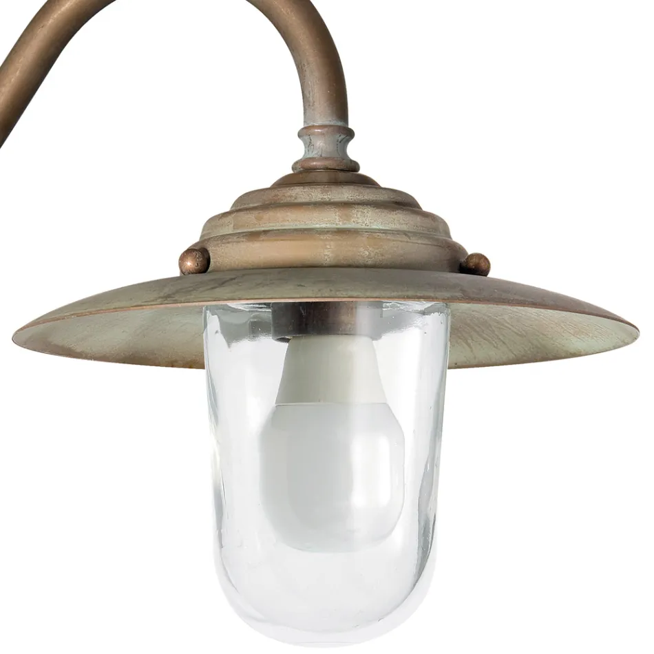 Vintage messing buitenwandlamp, helder glas IP44 - Elfico Viadurini