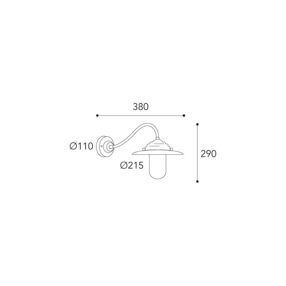 Vintage messing buitenwandlamp, helder glas IP44 - Elfico Viadurini