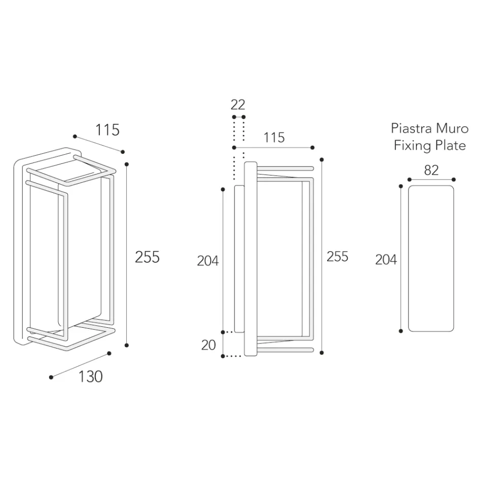 Vintage messing wandlamp, volledig gemaakt in Italië - Kristal Viadurini