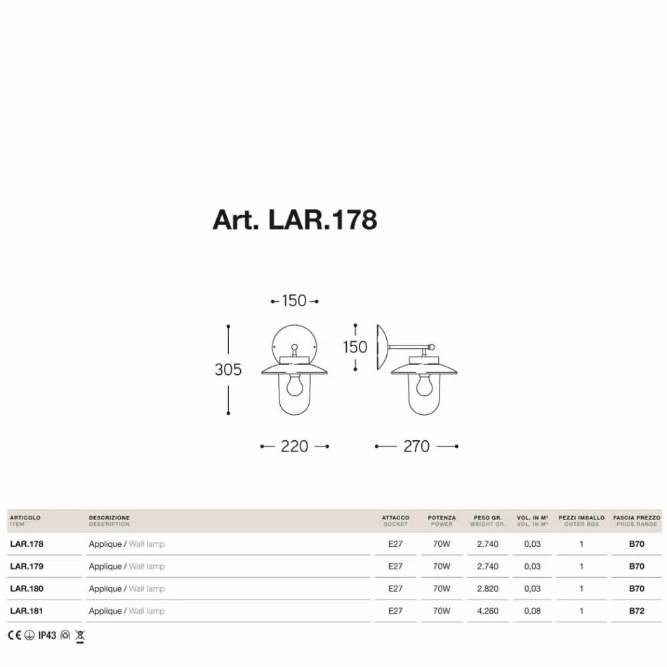 Applique La Traviata koper, glas en antieke koperen Viadurini