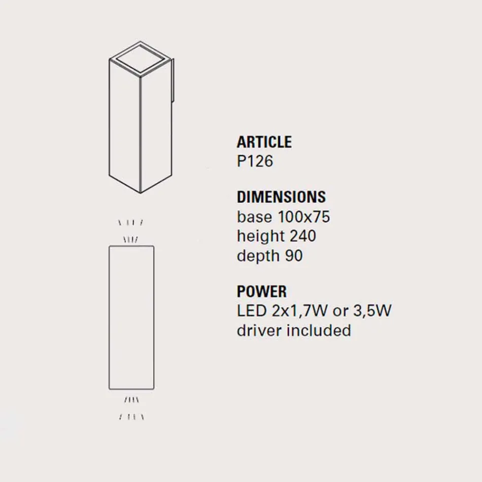 Led-wandlamp Smith - Toscot in design H 24 cm in aardewerk Viadurini