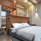 Decoratieve led-wandlamp in wit of zwart aluminium met USB-poorten - Paola Viadurini