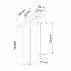 Decoratieve led-wandlamp in wit of zwart aluminium met USB-poorten - Paola Viadurini