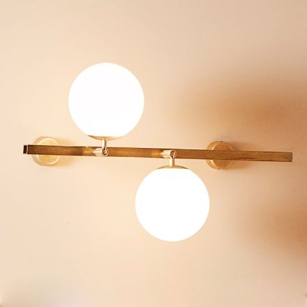 Vintage stijl LED wandlamp in messing en glas Made in Italy - Grinta Viadurini