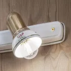 Lineaire wandlamp met 2 spots in messing en handbeschilderd keramiek - Savona Viadurini