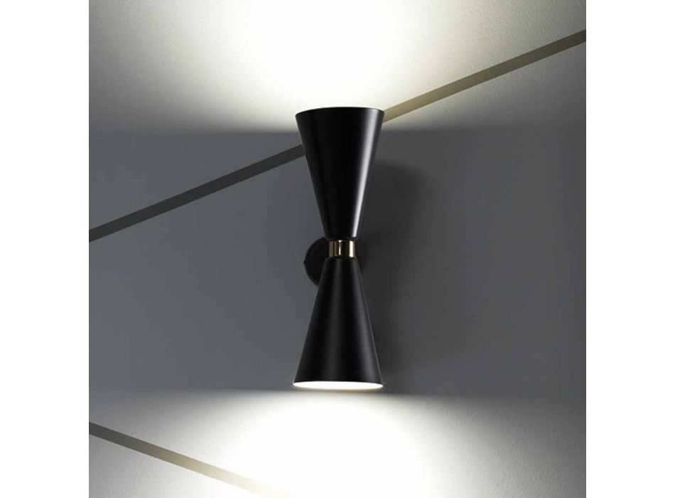 Moderne wandlamp met matzwarte metalen structuur Made in Italy - Zaira Viadurini