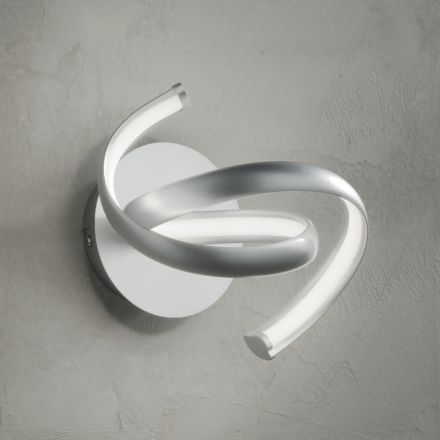 Moderne wandlamp in zilver metaal, minimalistisch design Led Wall - Lumino Viadurini