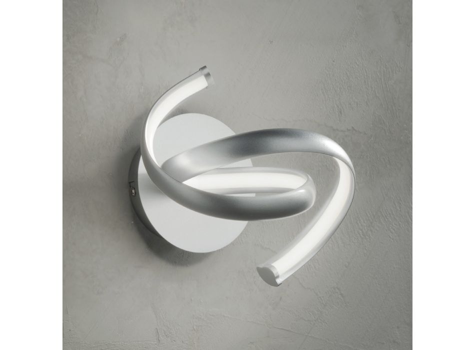 Moderne wandlamp in zilver metaal, minimalistisch design Led Wall - Lumino Viadurini