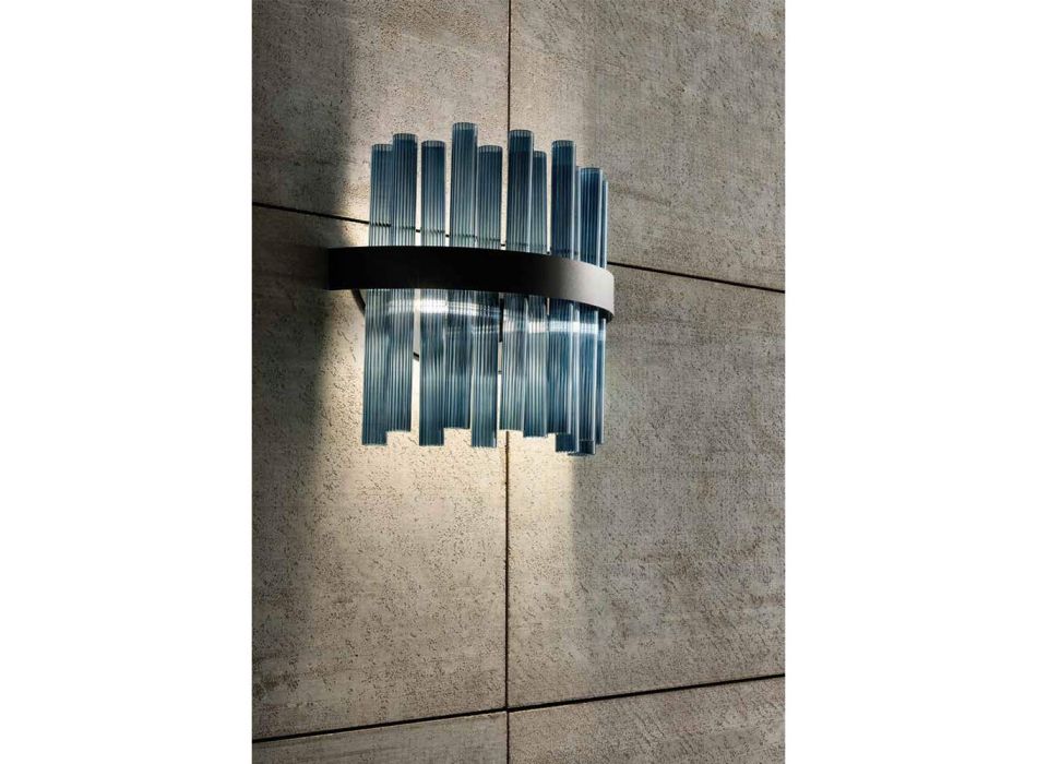 Moderne Italiaanse luxe handgemaakte geblazen glazen wandlamp - Maesta Viadurini