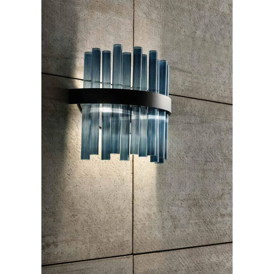 Moderne Italiaanse luxe handgemaakte geblazen glazen wandlamp - Maesta Viadurini