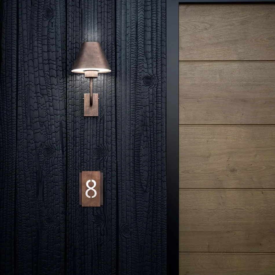 Buitenwandlamp in messing en koper Made in Italy - Sword Viadurini