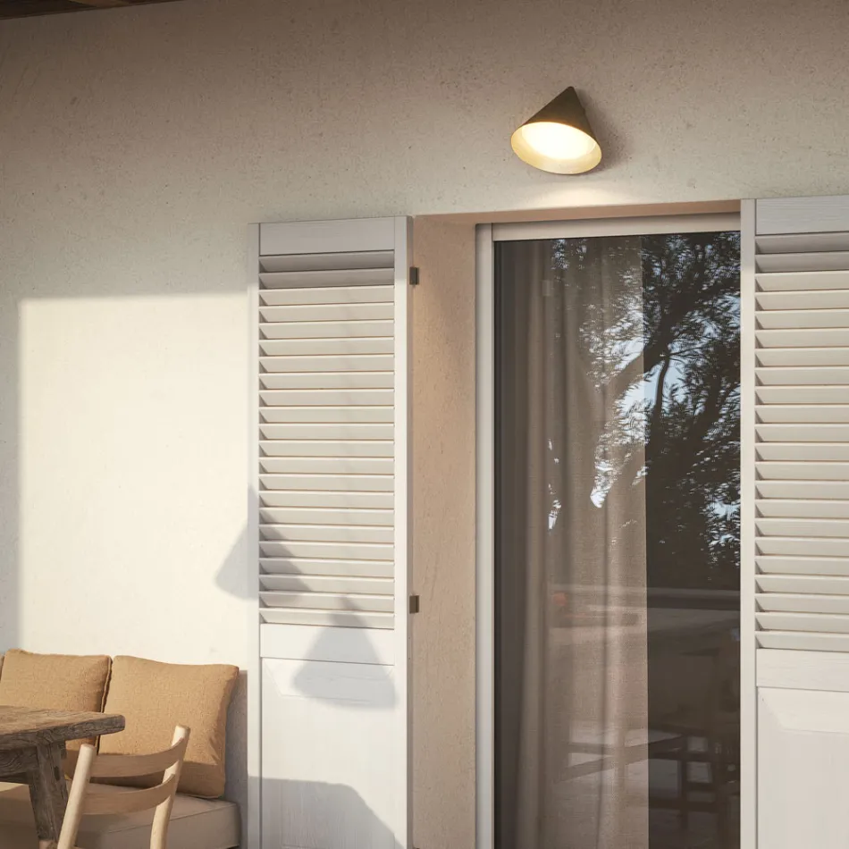 Buitenwandlamp van glas en messing Made in Italy - Rain Viadurini