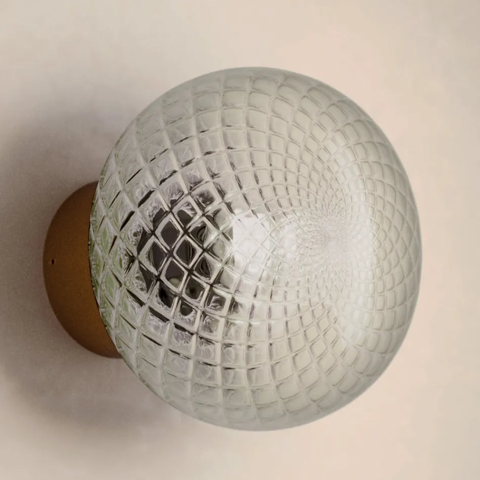 Binnenwandlamp in grijs glas Made in Italy - Lucciola Viadurini