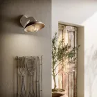 Wandlamp van wit keramiek en messing, gemaakt in Italië - klein Viadurini
