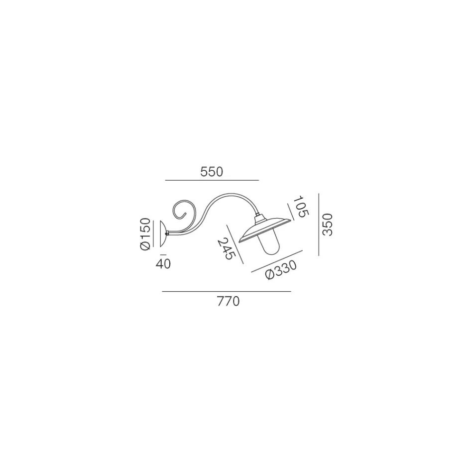 Wandapplique in messing, koper en glas in Italië - Chiocciola Viadurini