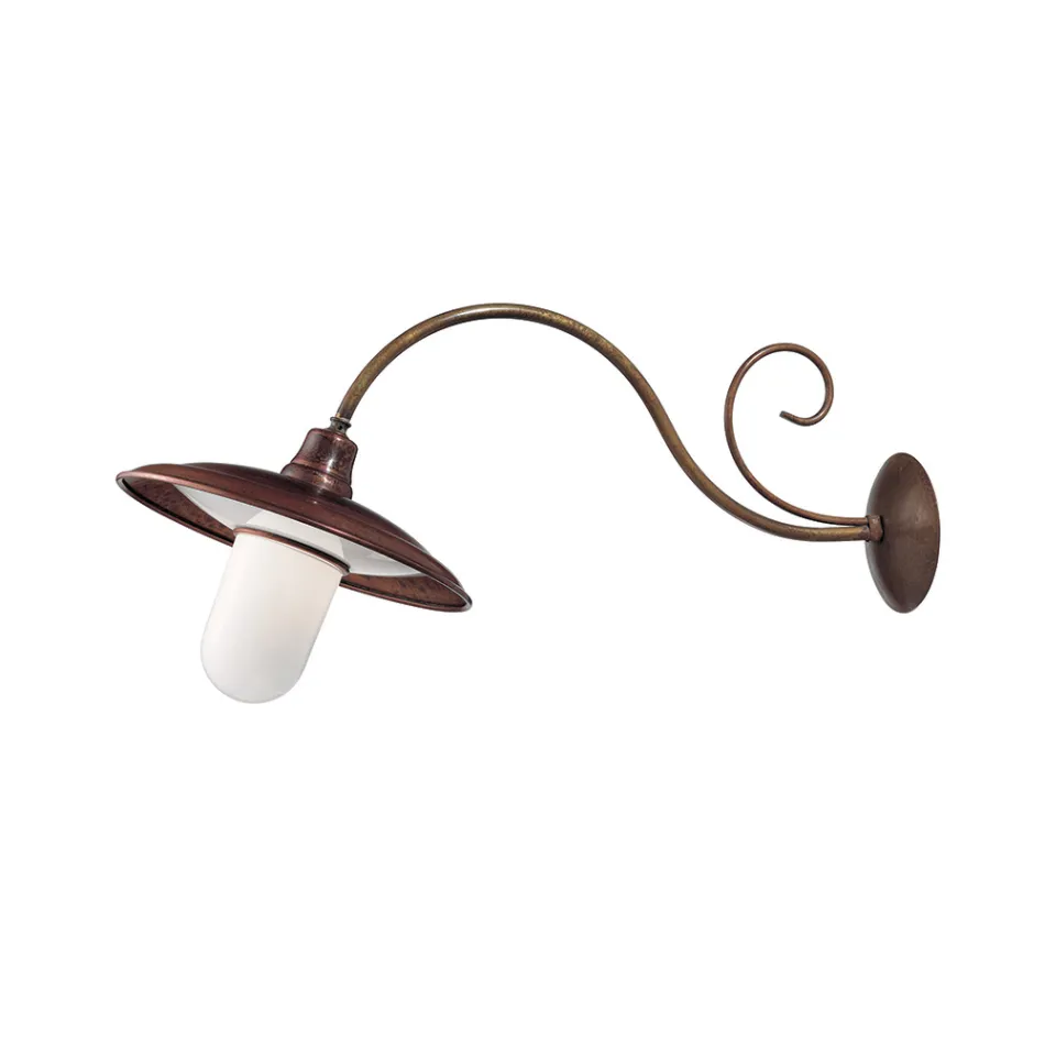 Wandapplique in messing, koper en glas in Italië - Chiocciola Viadurini