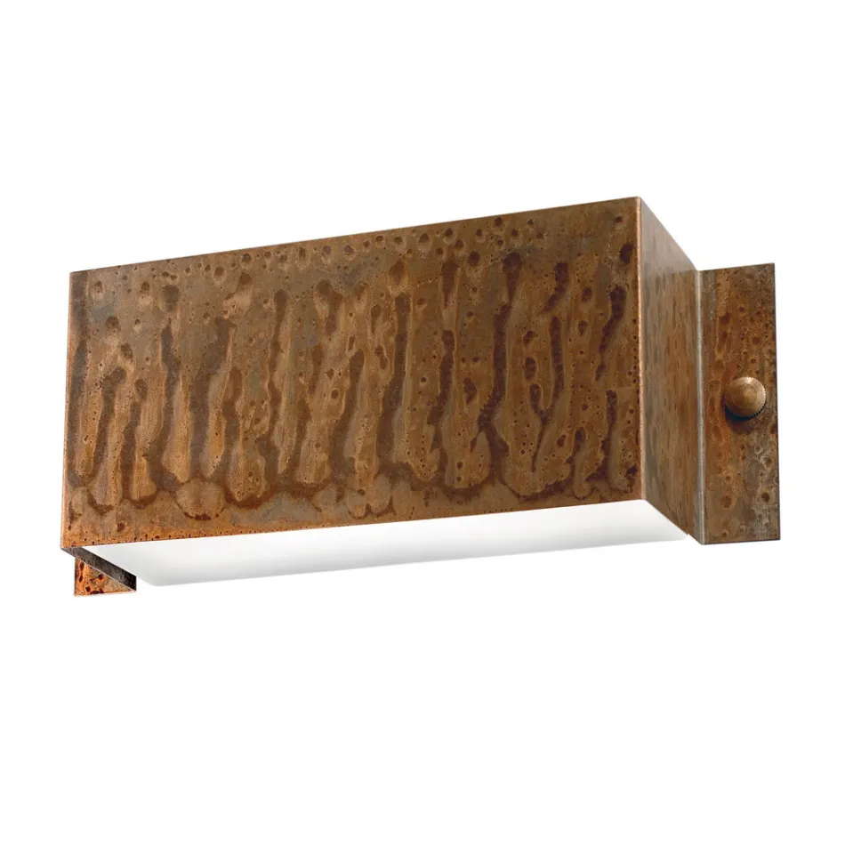 Rechthoekige wandlamp in koper en LED Made in Italy - voorbeeld Viadurini