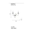 Wandkandelaar 2 lampen in Italiaans ambachtelijk glas en kristal - Mariangela Viadurini