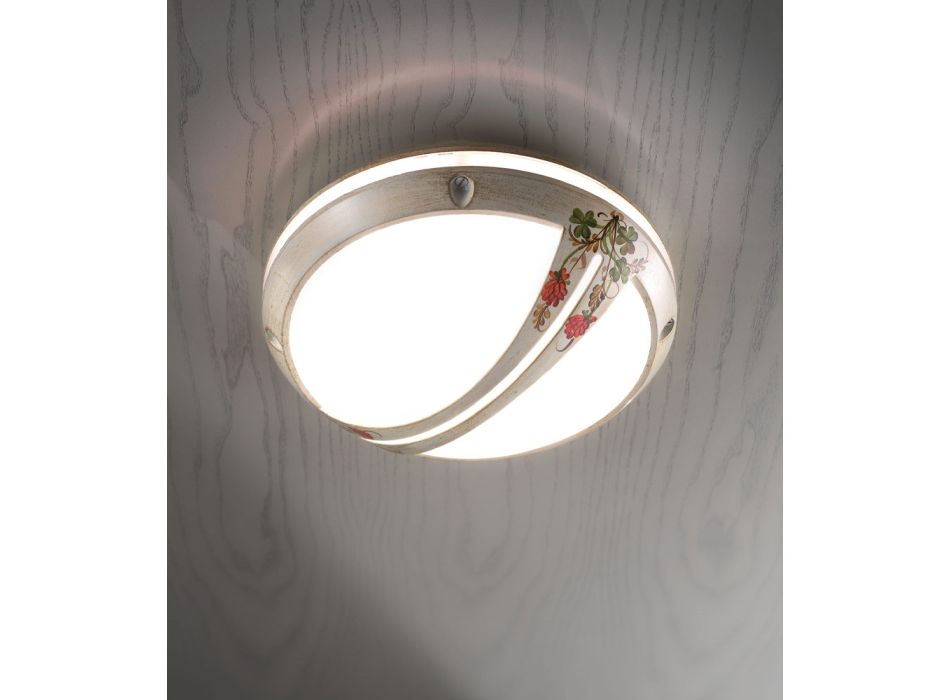 Handbeschilderde aluminium tuinwandlamp of plafondlamp - Brindisi Viadurini