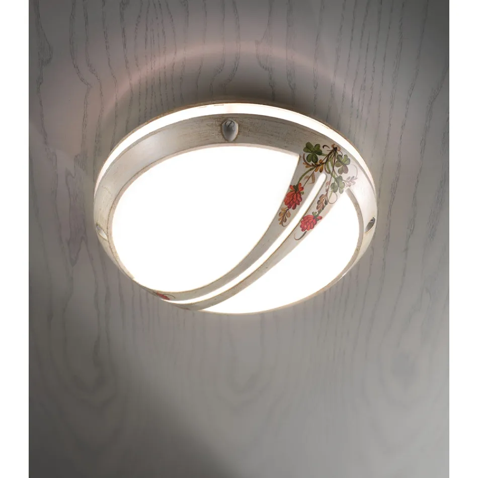 Handbeschilderde aluminium tuinwandlamp of plafondlamp - Brindisi Viadurini