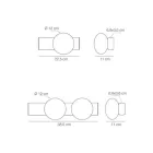 Wand- of plafondlamp van aluminium en wit geblazen glas - Alma Viadurini