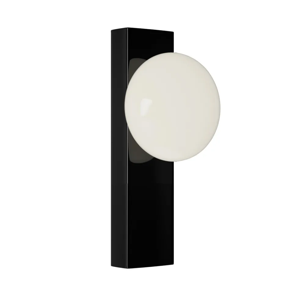 Wand- of plafondlamp van aluminium en wit geblazen glas - Alma Viadurini