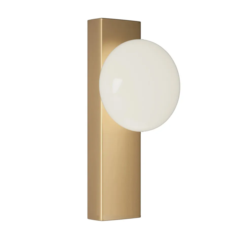Wand- of plafondlamp van aluminium en wit geblazen glas - Alma Viadurini