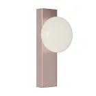 Wand- of plafondlamp van aluminium en wit geblazen glas - Alma Viadurini