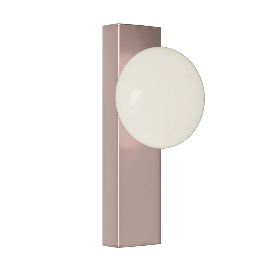 Wand- of plafondlamp van aluminium en wit geblazen glas - Alma Viadurini