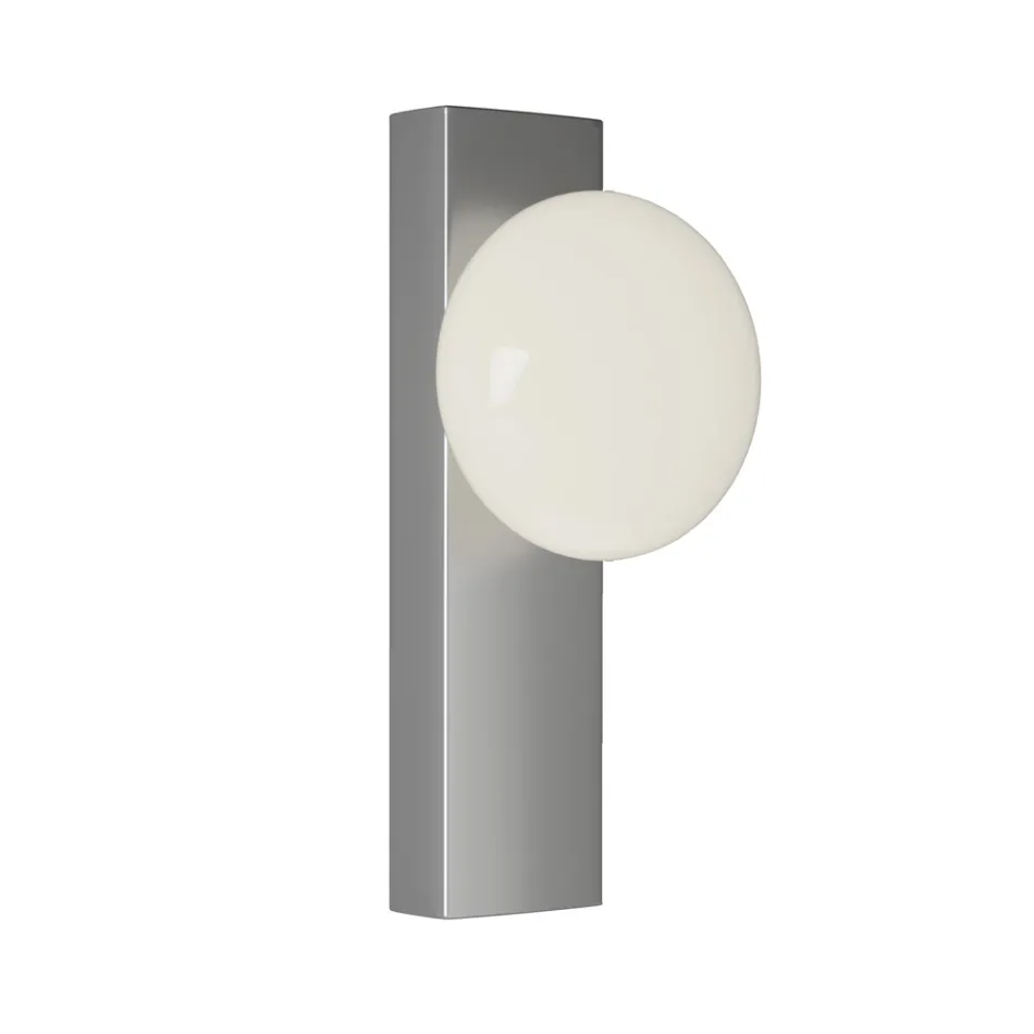 Wand- of plafondlamp van aluminium en wit geblazen glas - Alma Viadurini