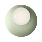 Wand- of plafondlamp van aluminium, metaal en wit glas - Luma Viadurini