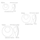 Wand- of plafondlamp van aluminium, metaal en wit glas - Luma Viadurini