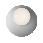 Wand- of plafondlamp van aluminium, metaal en wit glas - Luma Viadurini