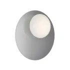 Wand- of plafondlamp van aluminium, metaal en wit glas - Luma Viadurini