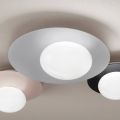 Wand- of plafondlamp van aluminium, metaal en wit glas - Luma