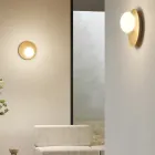 Wand- of plafondlamp van aluminium, metaal en wit glas - Luma Viadurini